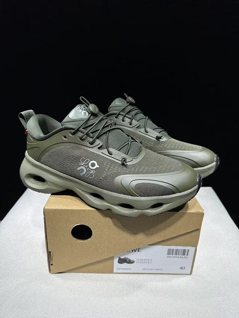 LOEWE x On Cloudventure 3.0 Sneakers in Military in Green - product image from the listing.