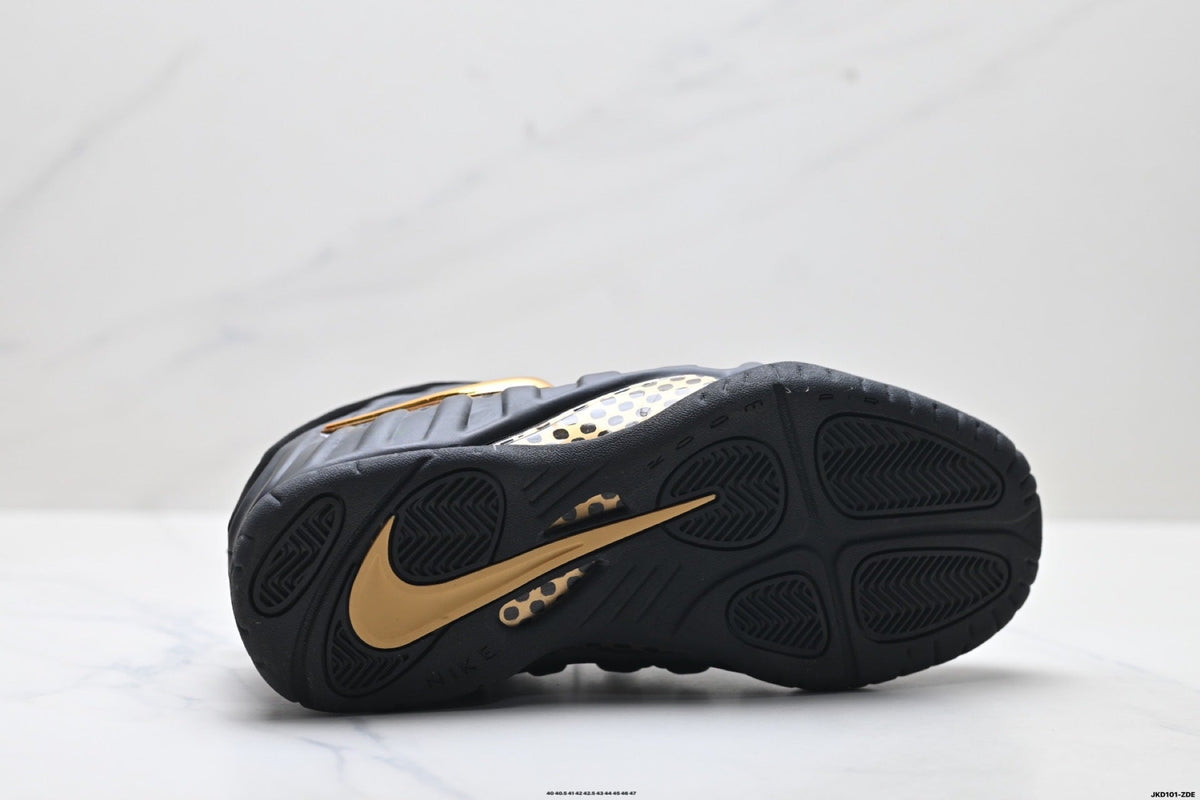Nike Air Foamposite One Penny Hardaway Sneakers in Black Gold - product image from the listing.