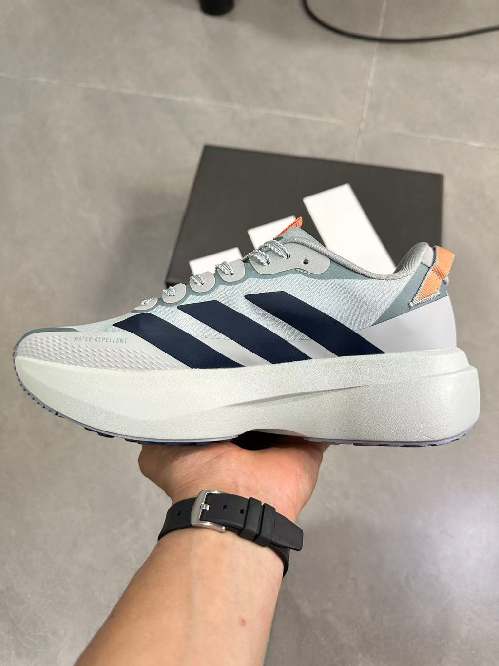 Adidas Adizero Evo SL Running Shoes in Blue Green - product image from the listing.
