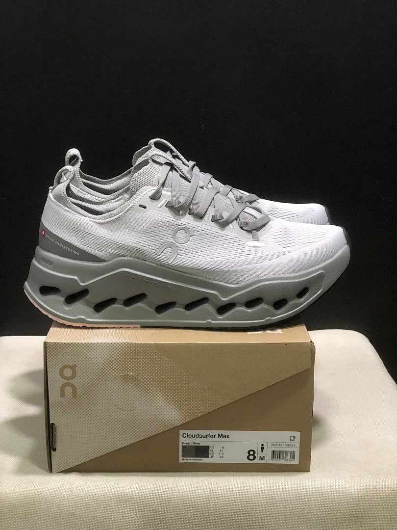 On Cloudsurfer Max Running Shoes, Alloy in Grey - product image from the listing.