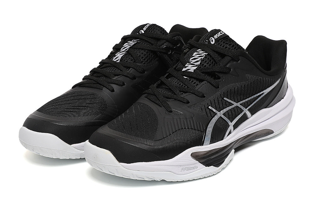ASICS Black and White Court Trainers - product image from the listing.
