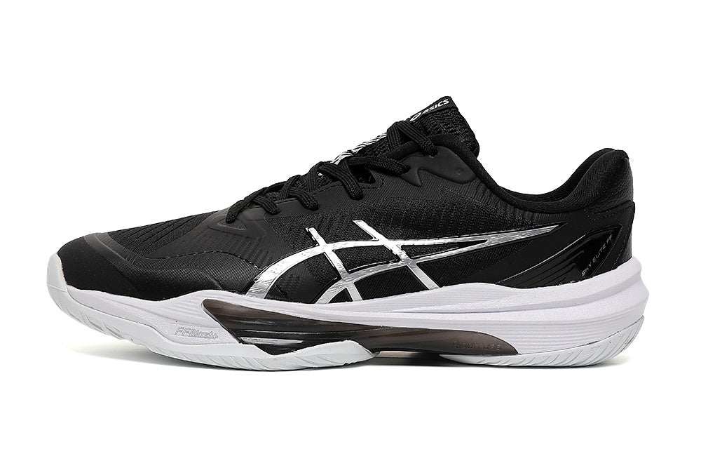 ASICS Black and White Court Trainers - product image from the listing.