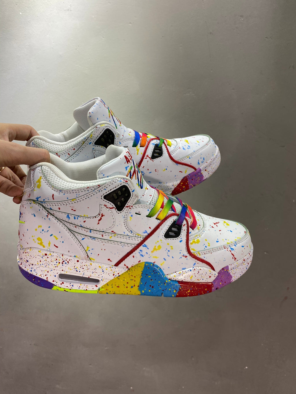 White Multicolor Nike Air Flight 89 High-Top Sneakers - product image from the listing.