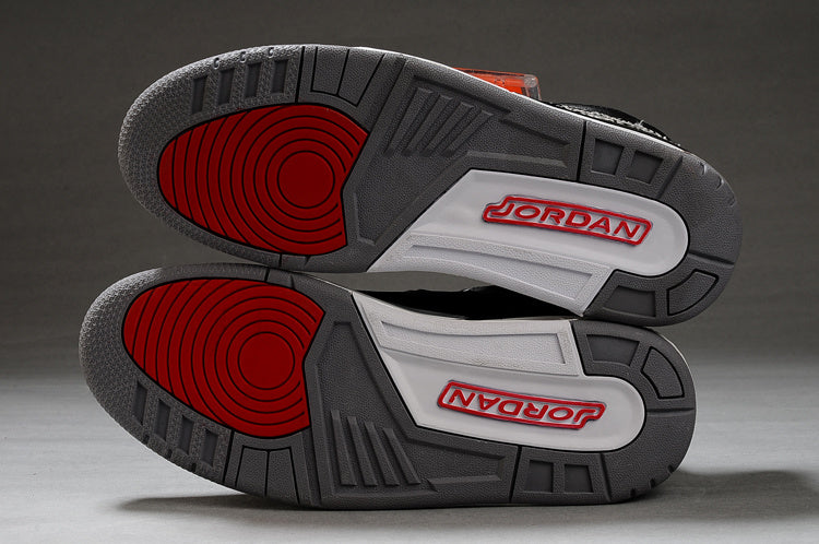 Air Jordan 3 Black Grey Red High-Top Sneakers - product image from the listing.