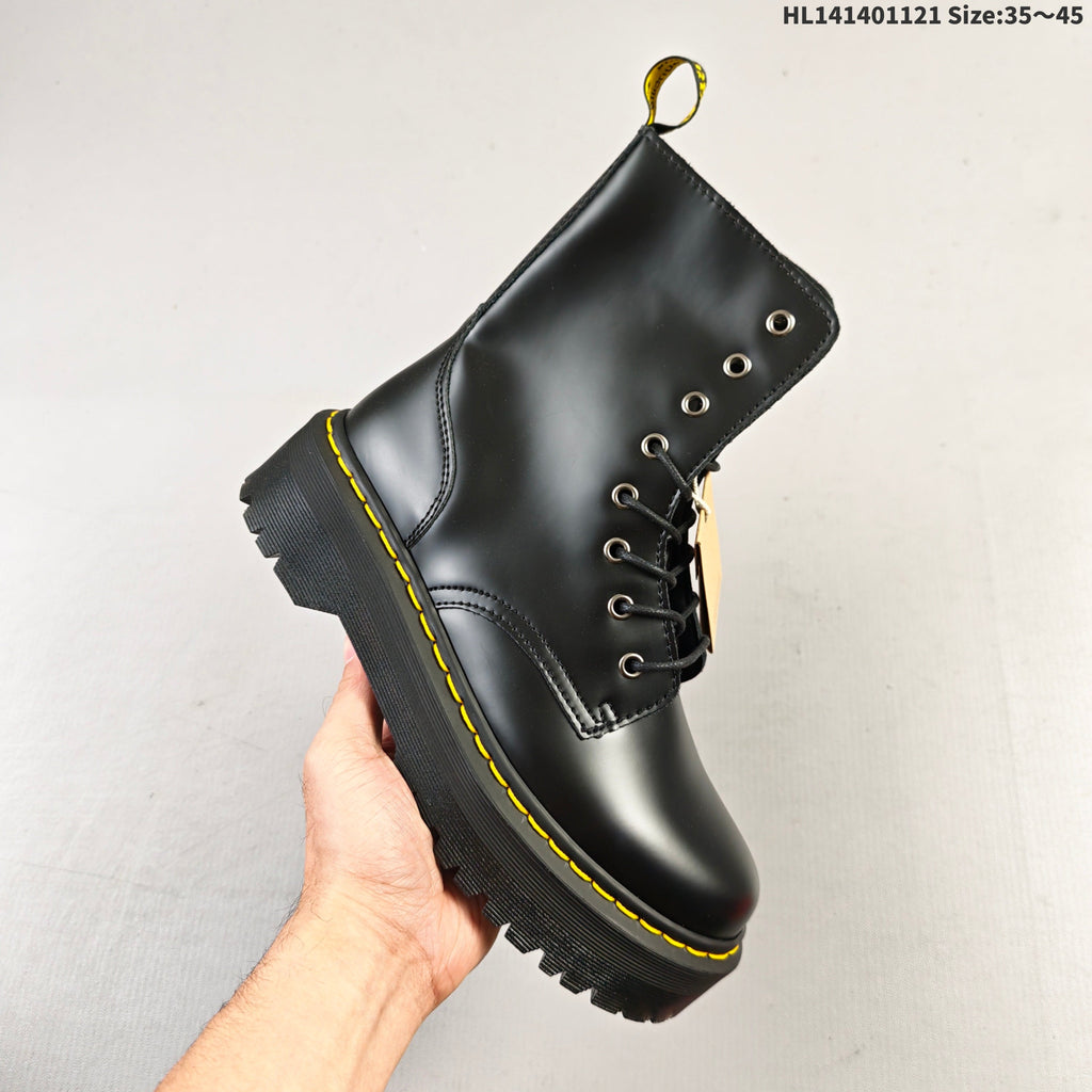 1057 Black Platform Lace-Up Boots by Dr. Martens - product image from the listing.