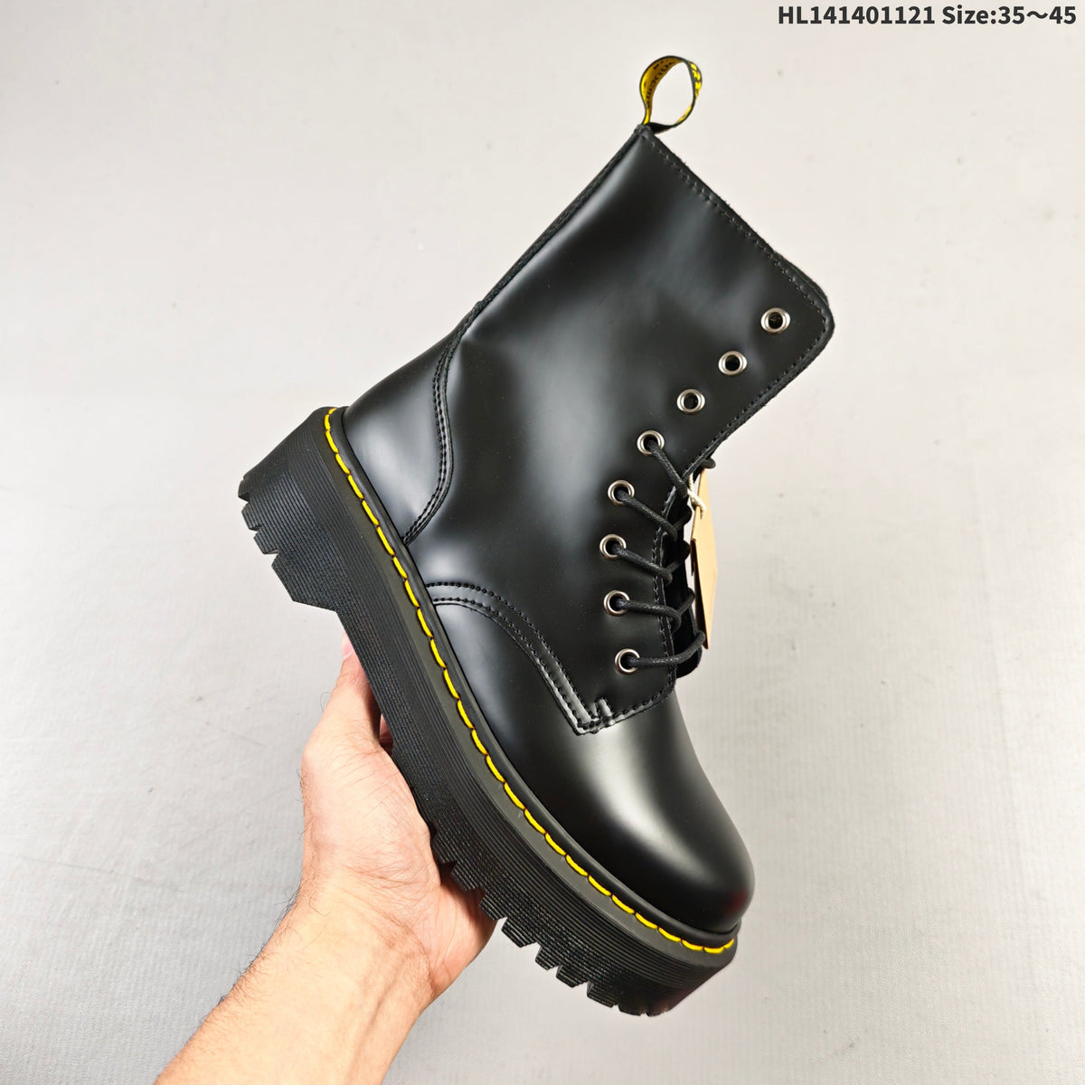 1057 Black Platform Lace-Up Boots by Dr. Martens - product image from the listing.