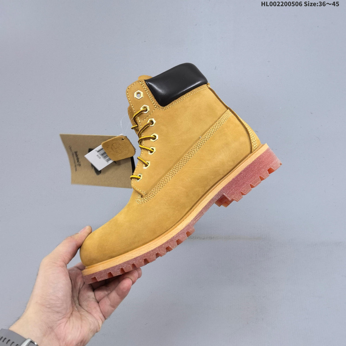6-Inch Leather Boots in Wheat by Timberland - product image from the listing.