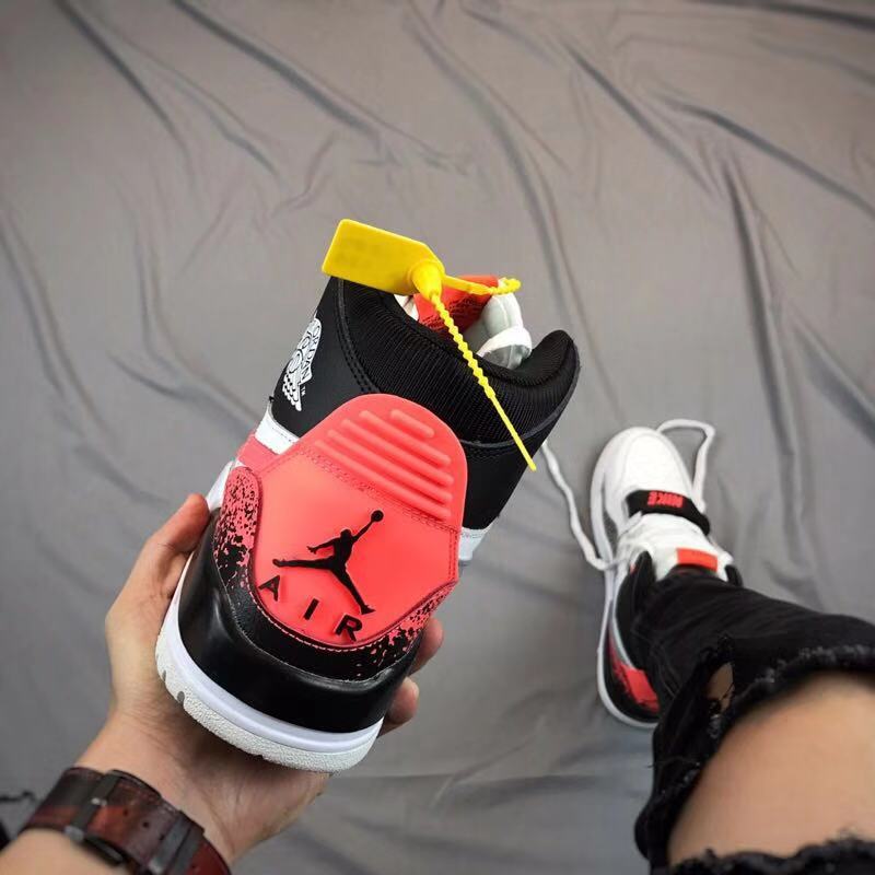 Jordan Legacy 312 Basketball Shoes in White Black Red - product image from the listing.