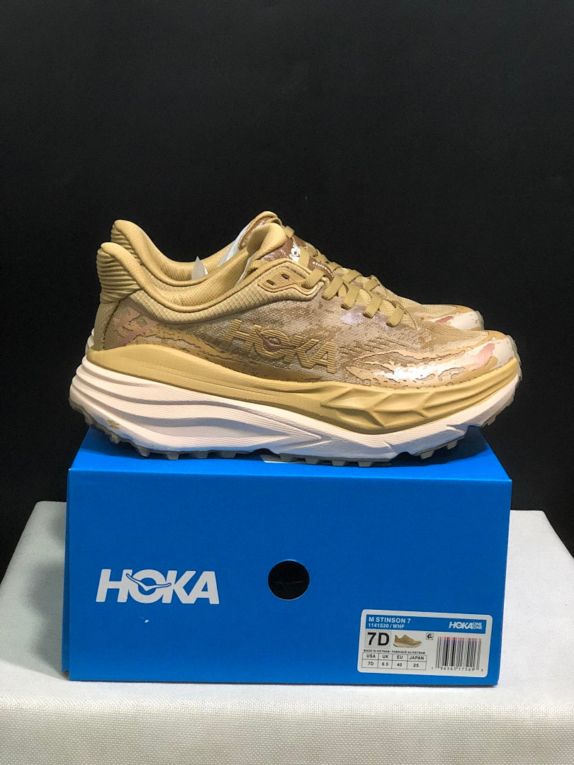 HOKA Stinson 7 Trail Shoes for Running, Sand Camo - product image from the listing.