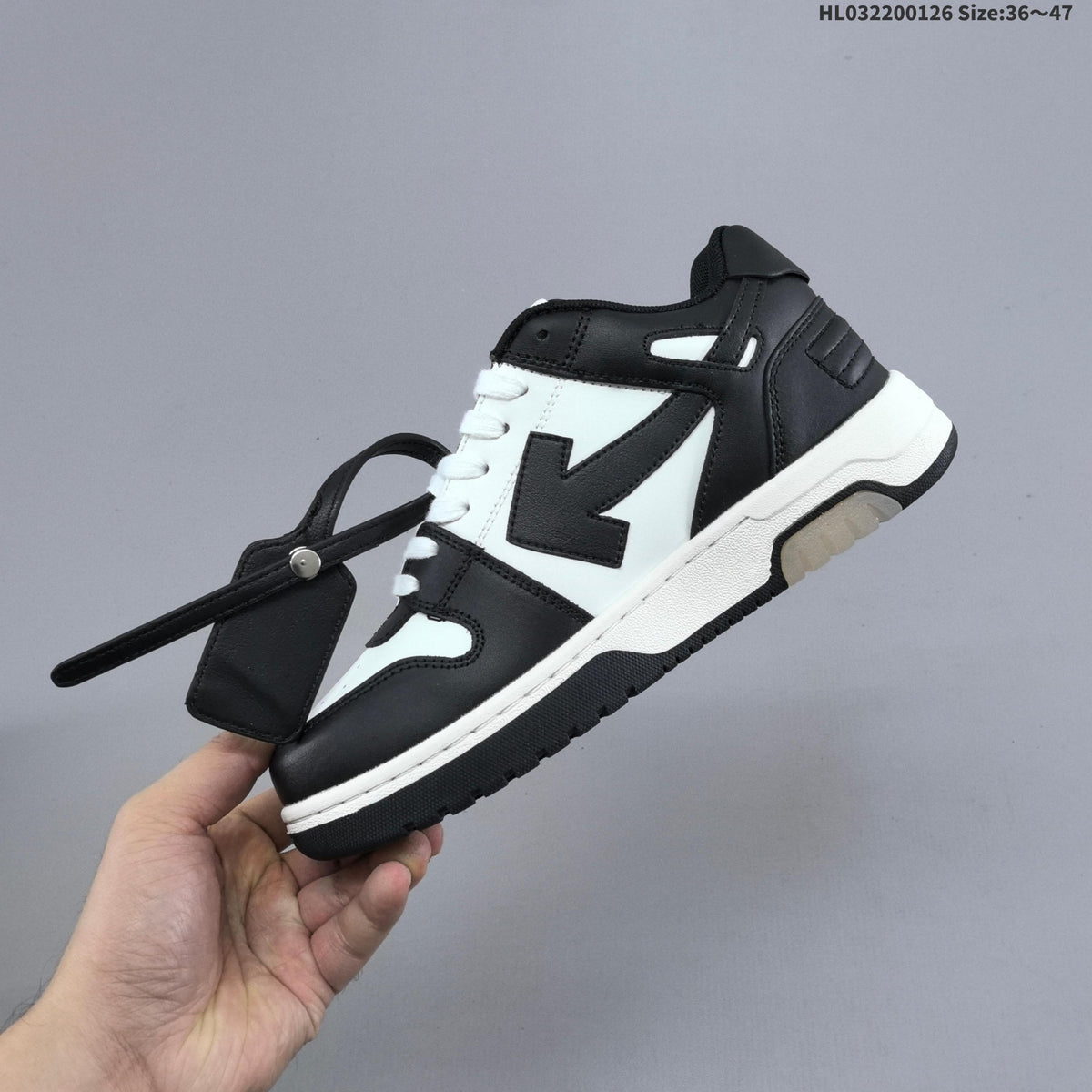 Off-White Out Of Office Low-Top Sneakers in Black White - product image from the listing.