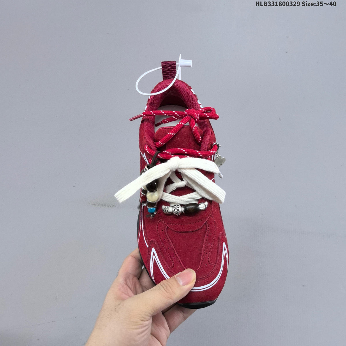 Burgundy GG-CC Low-Top Chunky Sneakers - product image from the listing.