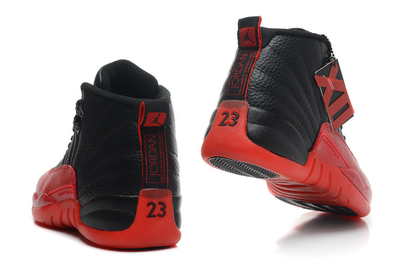 Air Jordan 12 Black and Red High-Cut Basketball Sneakers - product image from the listing.