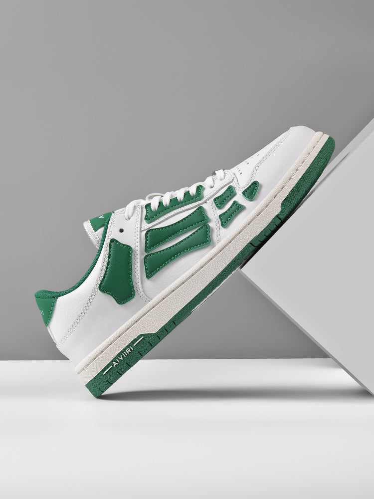AVIRY Low-Cut Sneakers in White and Green, MFS003-114 - product image from the listing.