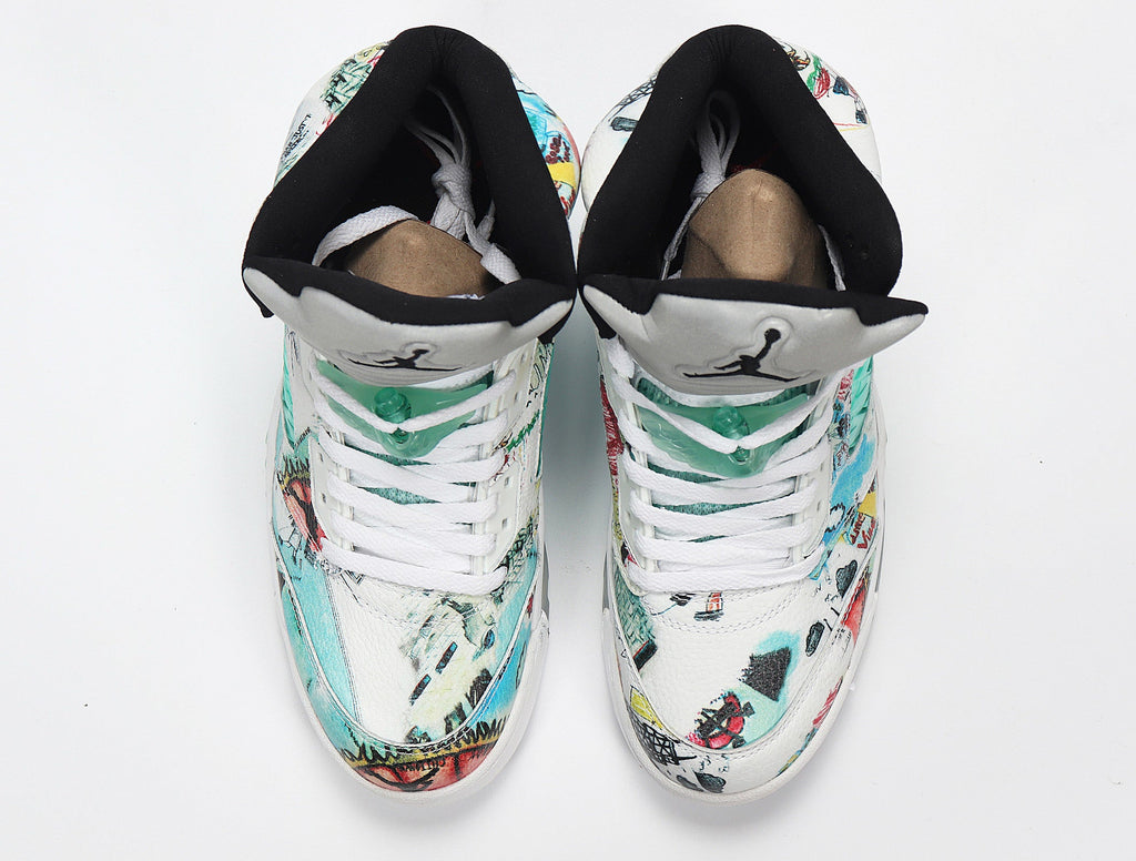 Air Jordan 34 Graffiti Basketball Shoes White Multicolor AV2405-900 - product image from the listing.