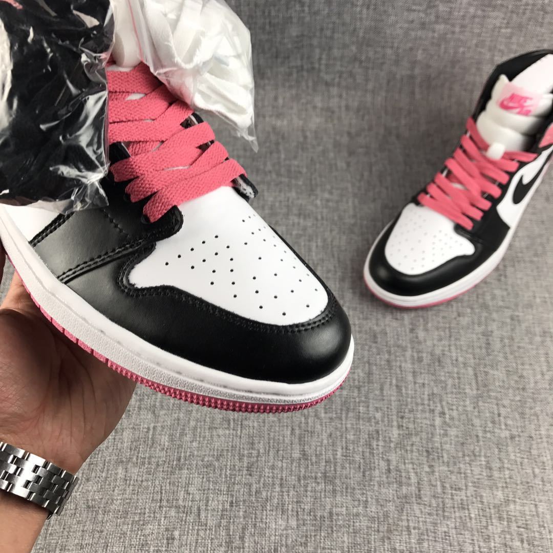 Air Jordan 1 High Sneakers Pink Black White 861428-101 - product image from the listing.