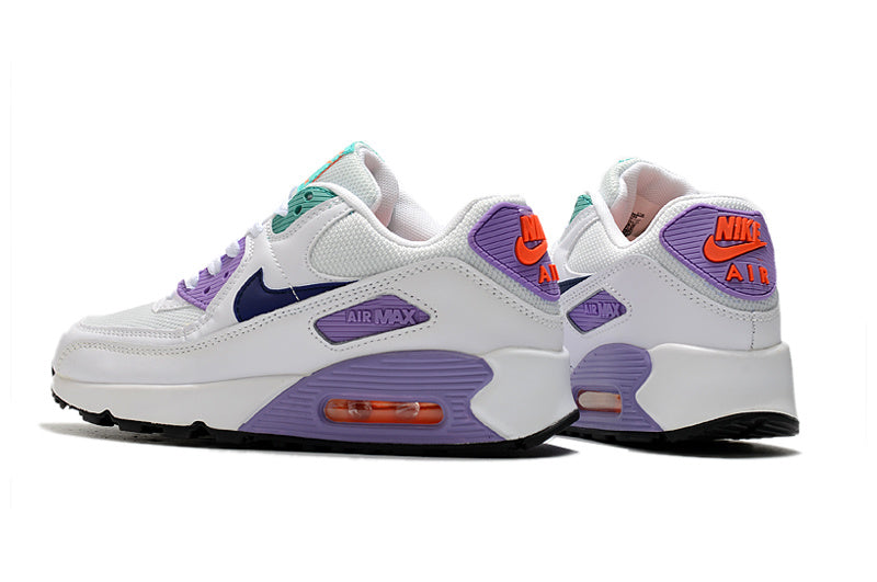Women's Nike Air Max 90 White Purple Sneakers - product image from the listing.