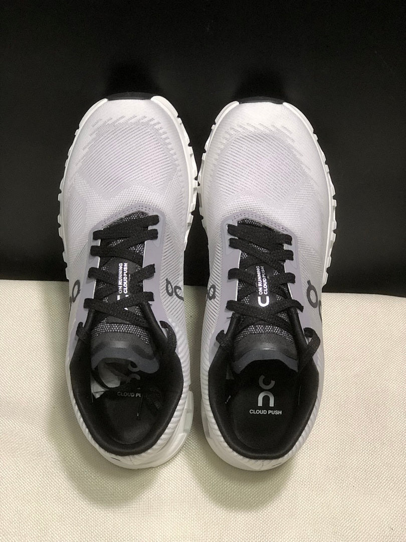 On Cloud 6 Push Sneakers in White Grey Black - product image from the listing.