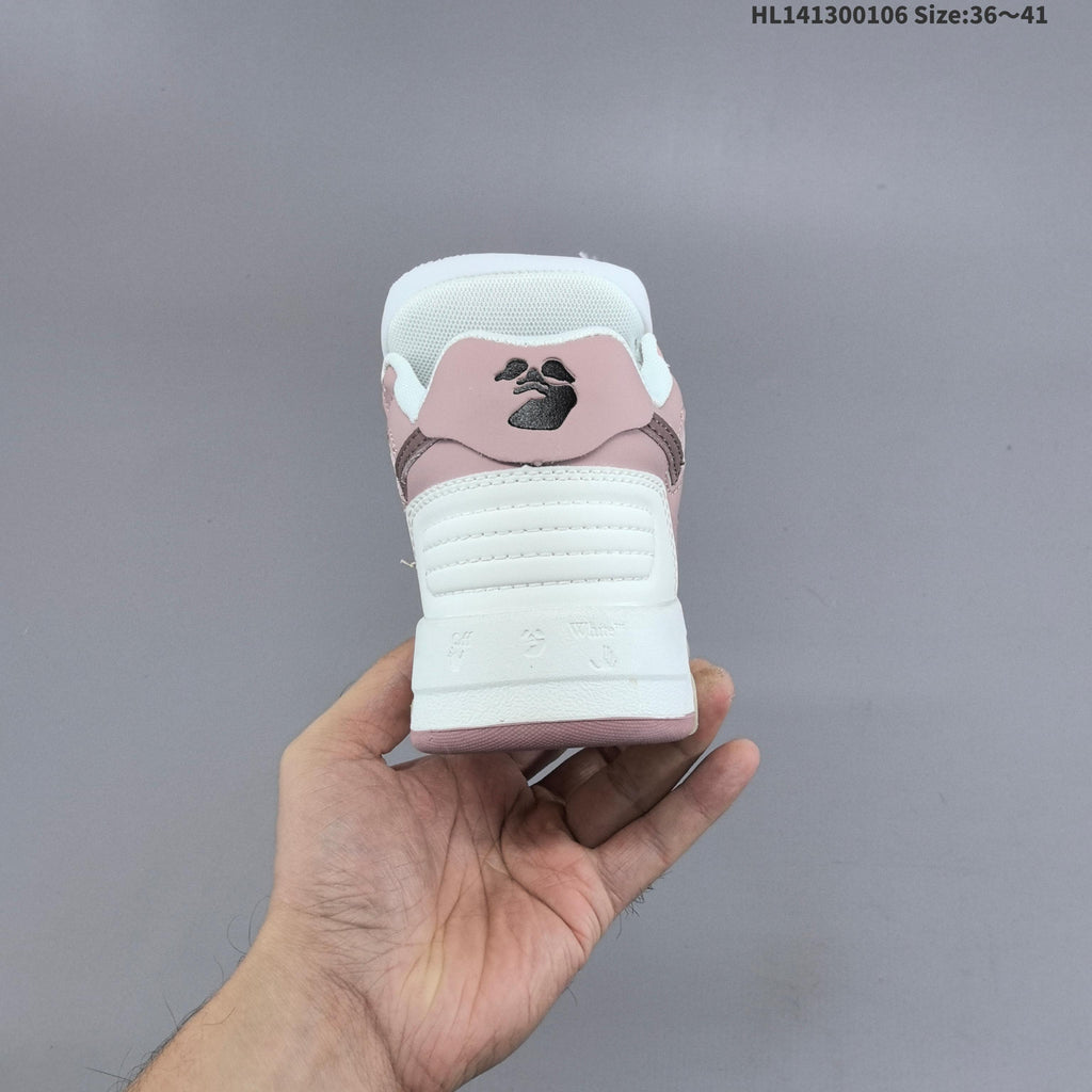 Off-White Low-Top Sneakers in White and Dusty in Pink - product image from the listing.