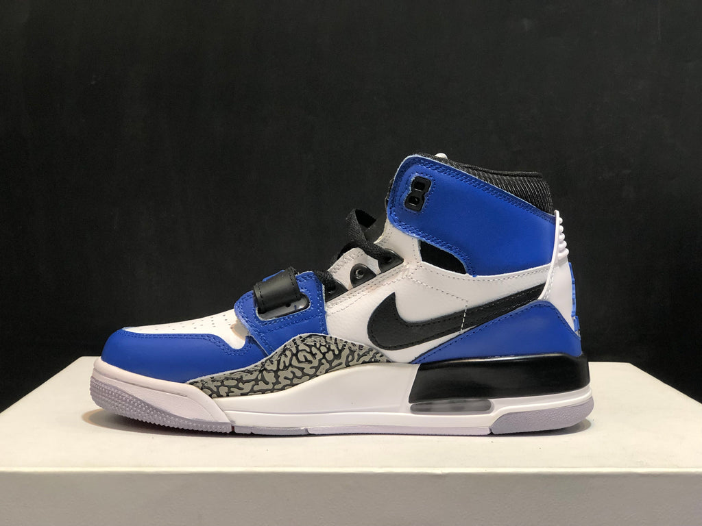 Jordan Legacy 312 High-Top Sneakers in White Blue AQ4160-104 - product image from the listing.