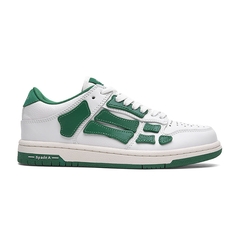 White Low-Top Sneakers in and Green MFS003-114 - product image from the listing.