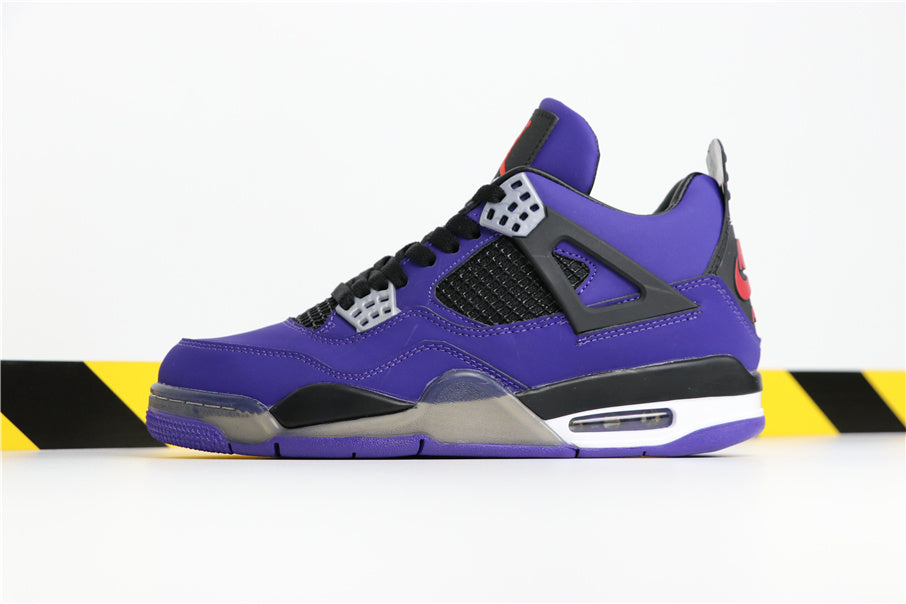 Jordan 4 Retro Sneakers in Purple Suede 308497-406 - product image from the listing.