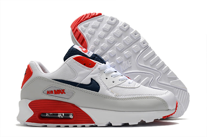 Nike Air Max 90 Sneakers in White Red Navy - product image from the listing.
