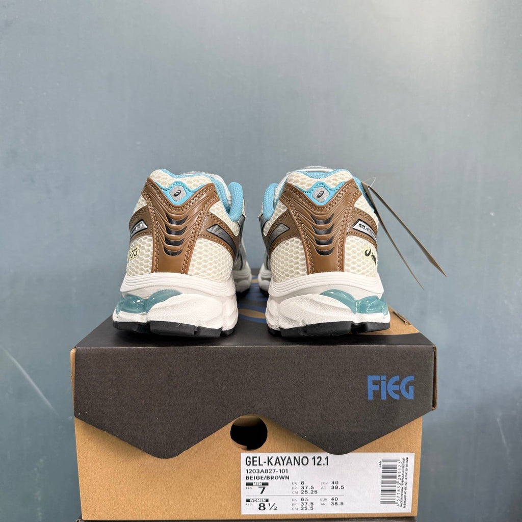 ASICS GEL-KAYANO 12.1 Running Shoes in Beige Brown - product image from the listing.