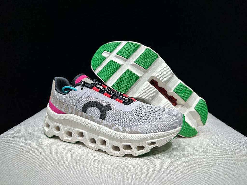 Gray and Brown On Cloudmonster Running Shoes - product image from the listing.