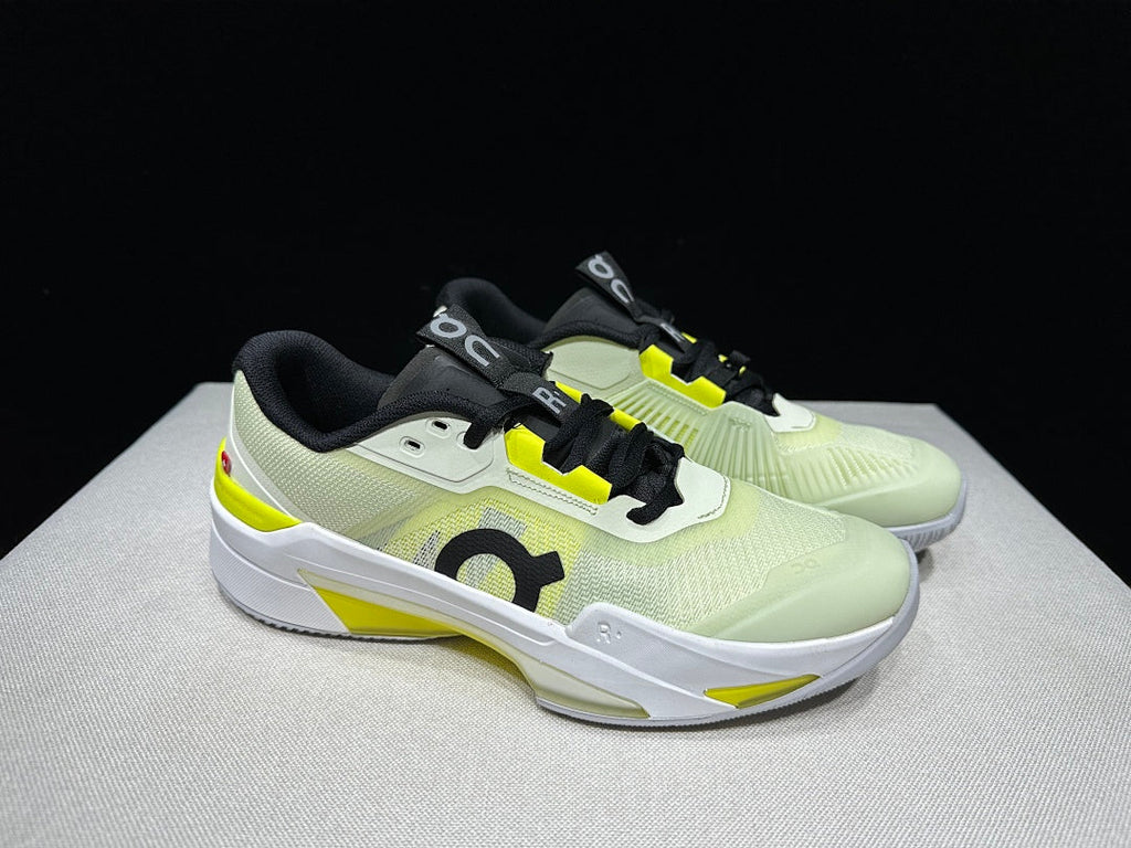 On The Roger Pro Fire Clay Tennis Sneakers, in Lime and Black - product image from the listing.