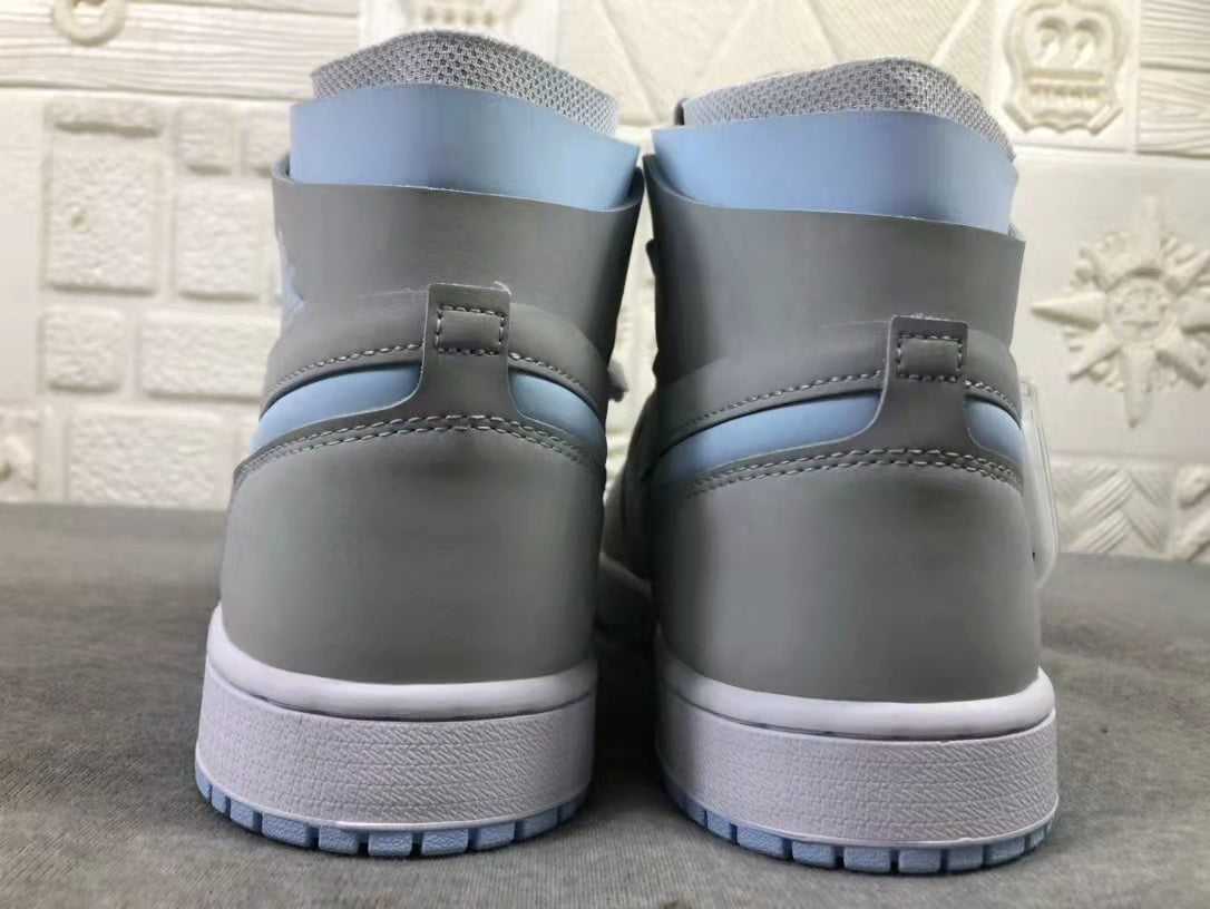 Air Jordan 1 WMNS High Zoom Grey Blue Sneakers - product image from the listing.