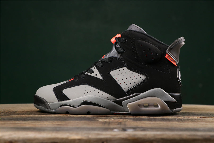 Air Jordan 6 Paris Sneakers in Black, in Grey and Bright Red - product image from the listing.
