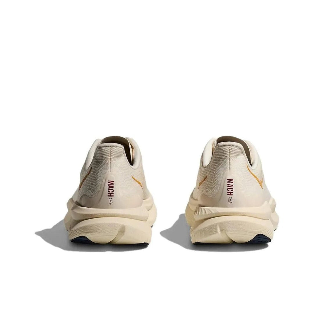 Cream and Gold HOKA Mach 6 Road Running Shoes - product image from the listing.