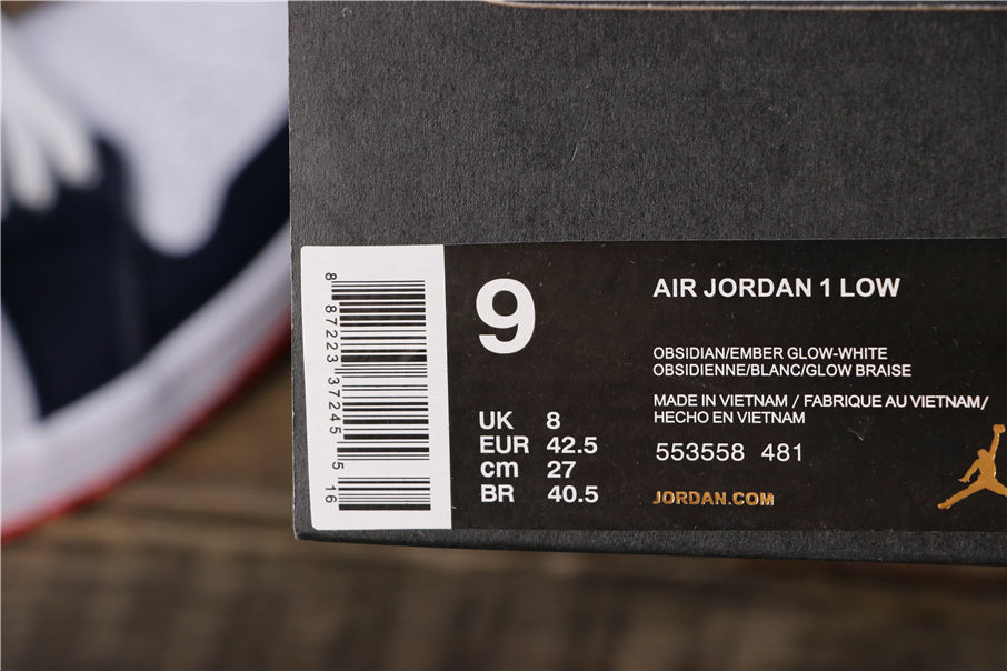 Midnight Navy White 553558-481 Sneakers - Air Jordan 1 Low - product image from the listing.