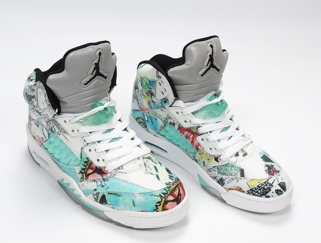 Air Jordan 34 Graffiti Basketball Shoes White Multicolor AV2405-900 - product image from the listing.