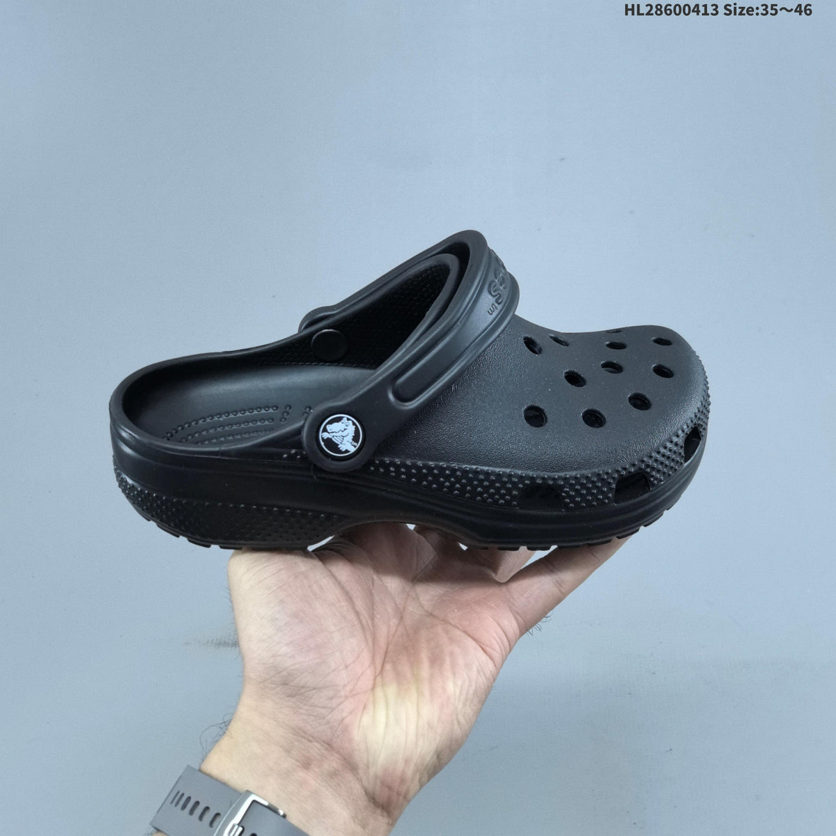 Crocs Classic Clog in Black or in Bone - product image from the listing.