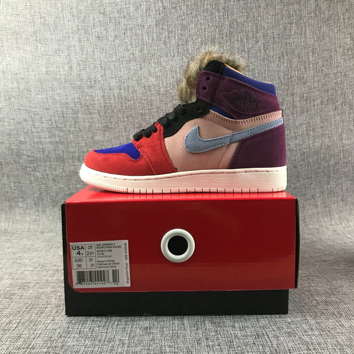 Air Jordan 1 High OG Christmas Sneakers in Red Multicolor - product image from the listing.