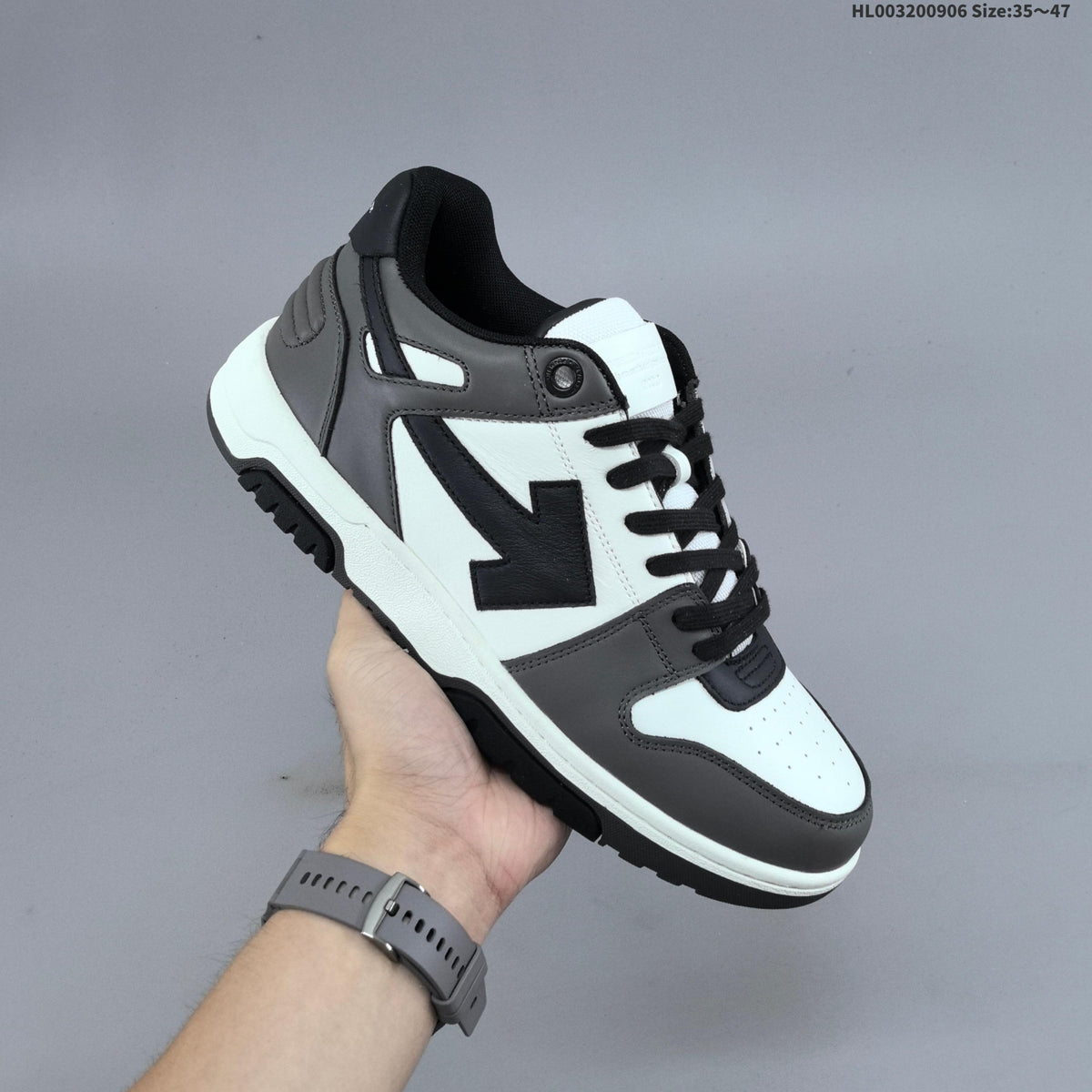 Gray and White Off-White Out Of Office Sneakers - product image from the listing.