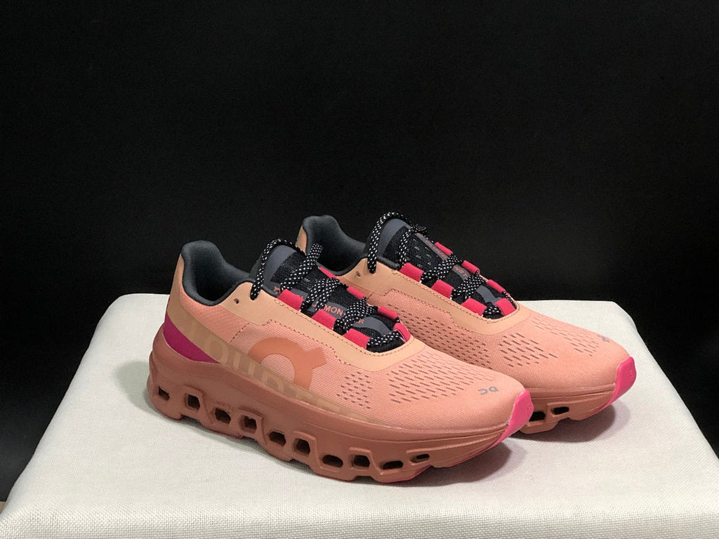 On Cloudmonster Running Sneakers in Pink - product image from the listing.