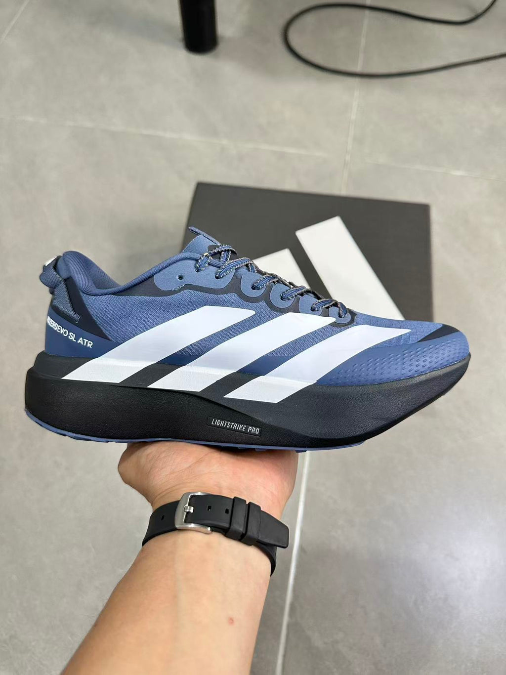 Adidas Adizero SL ATR Trail Running Shoes in Blue - product image from the listing.