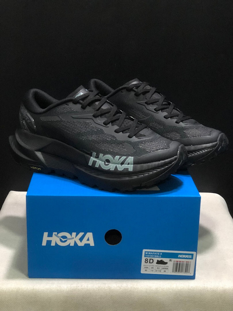 HOKA Mafate X Trail Running Shoes in Black - product image from the listing.