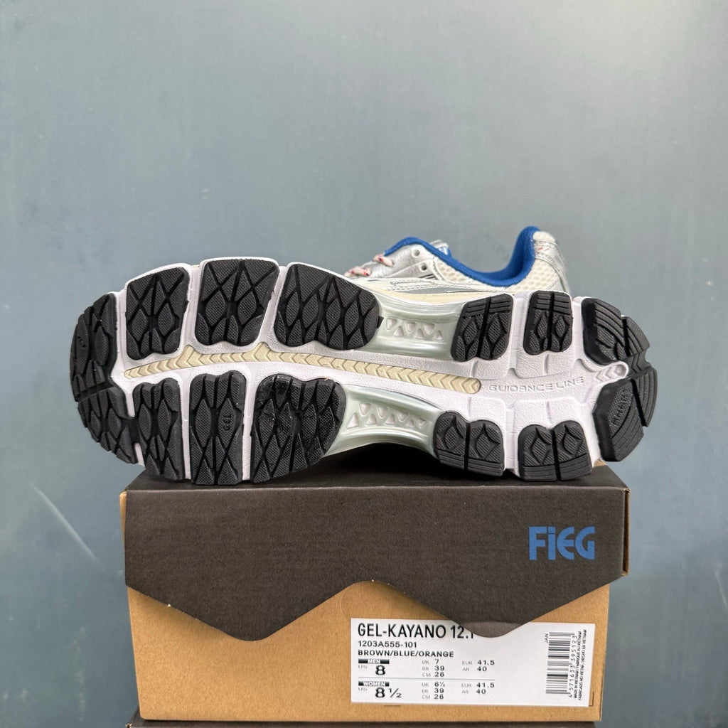 ASICS GEL-KAYANO 12.1 Sneakers in Brown Blue Orange - product image from the listing.