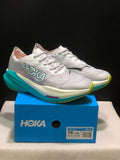 HOKA Mach X 2 Running Shoes, in White and Turquoise - product image from the listing.