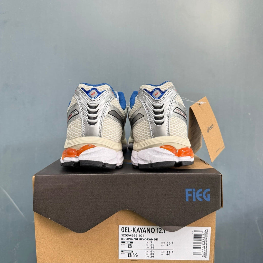 ASICS GEL-KAYANO 12.1 Sneakers in Brown Blue Orange - product image from the listing.