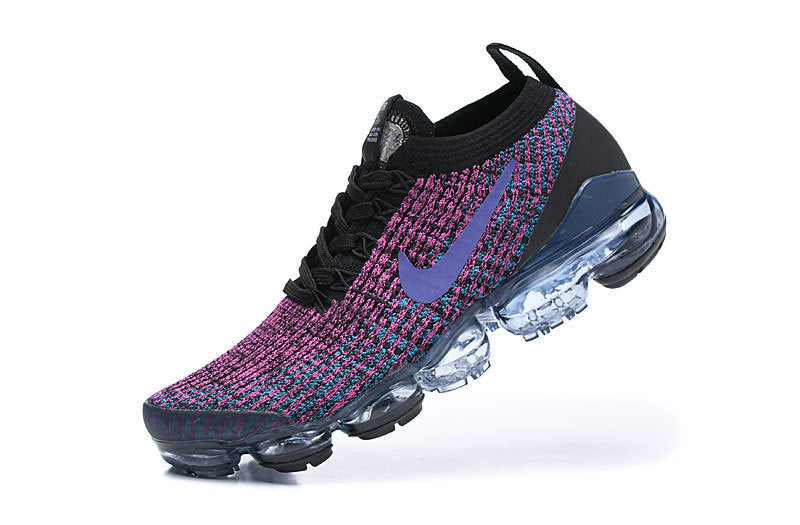 Nike Air VaporMax Flyknit 2 Sneakers in Black Purple Pink - product image from the listing.