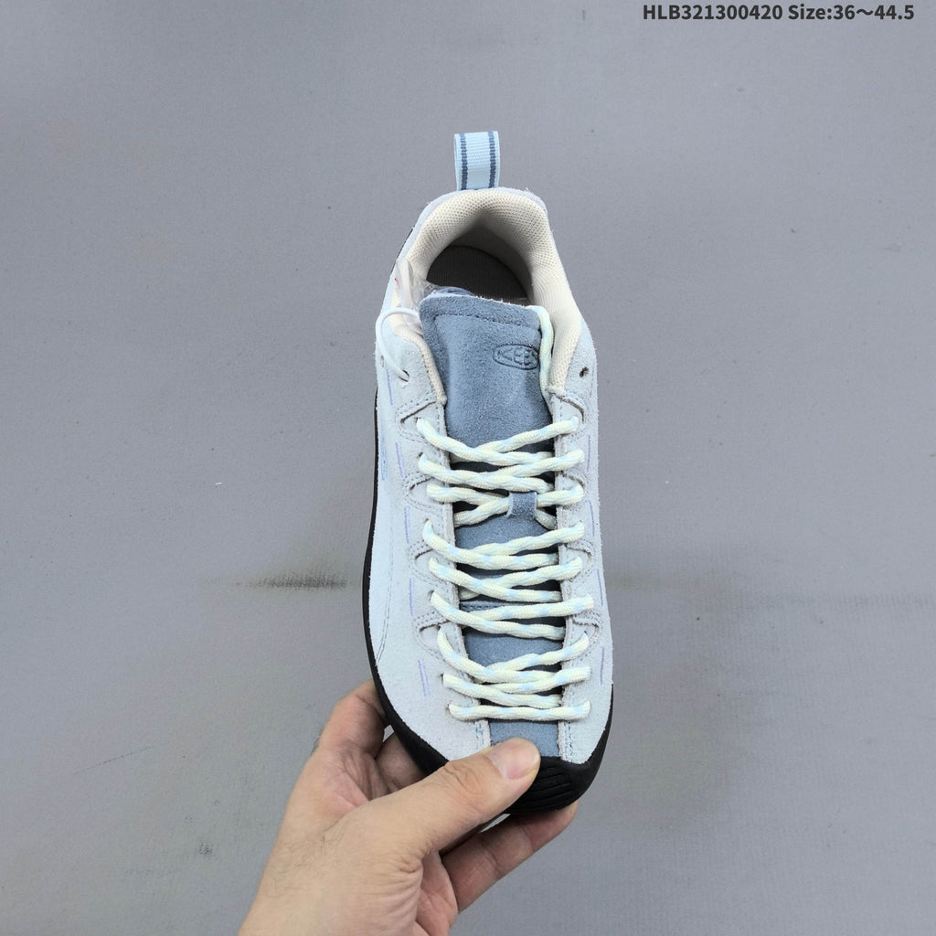 KEEN Jasper Low-Top Outdoor Sneakers, in Light Blue and Black - product image from the listing.