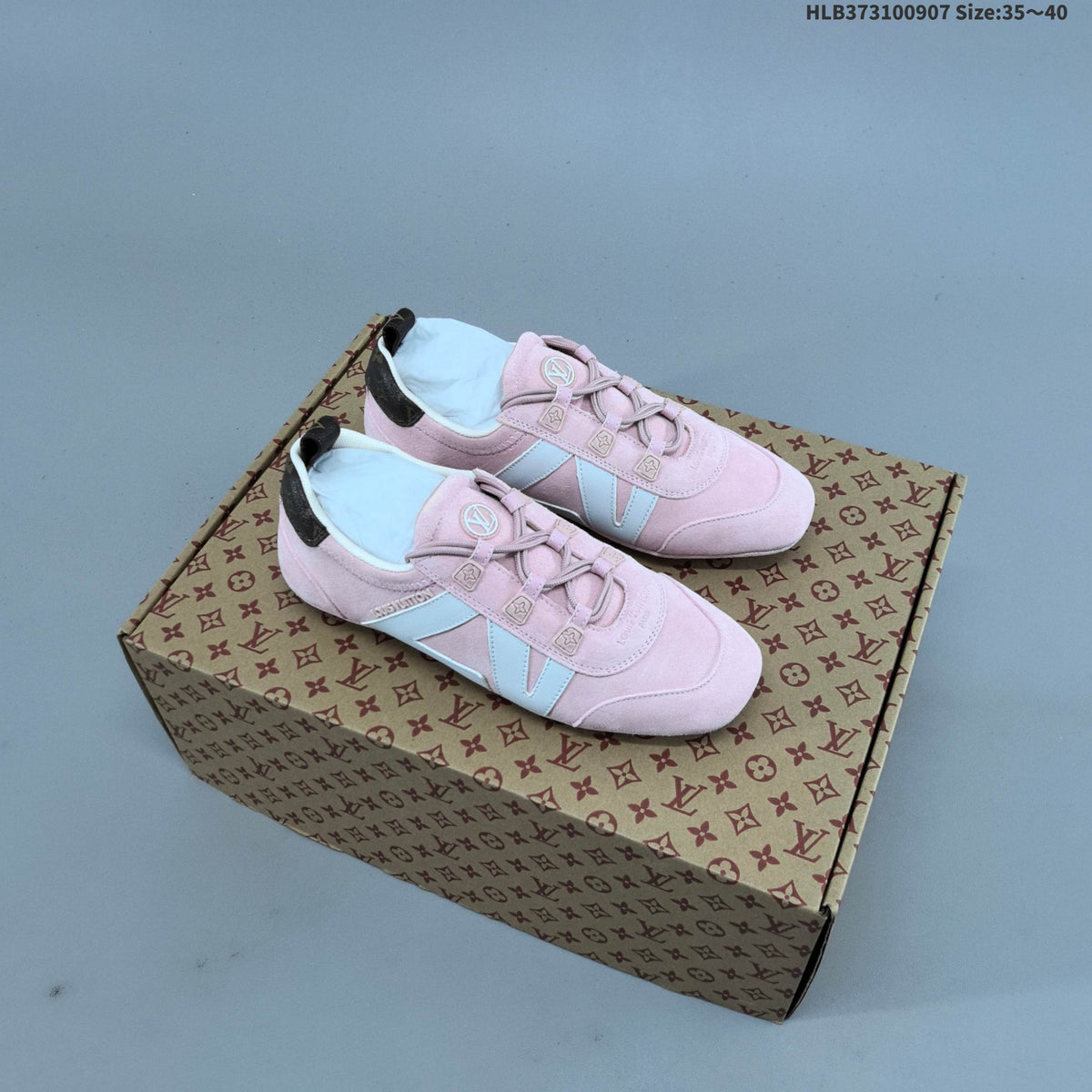 Louis Vuitton Sneakerina Pink Low-Cut Lace-Up Sneakers - product image from the listing.