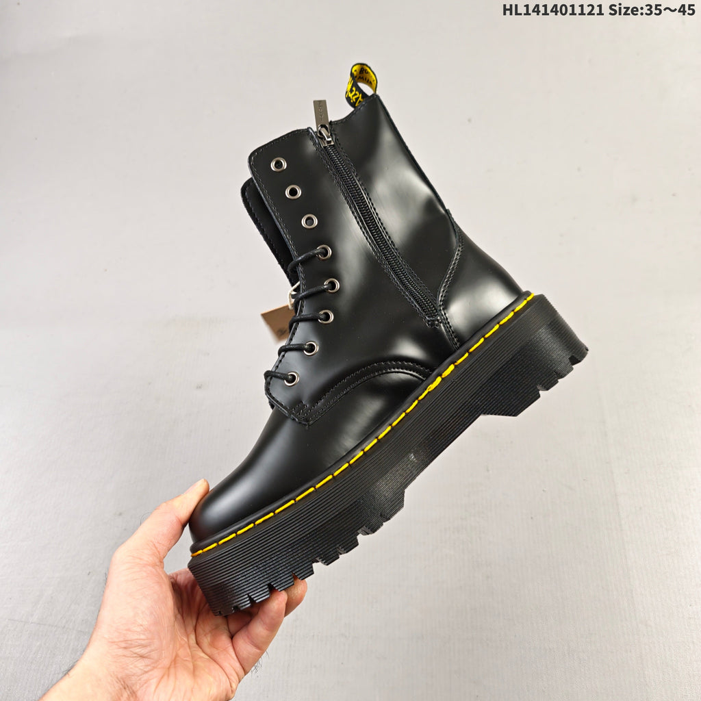 1057 Black Platform Lace-Up Boots by Dr. Martens - product image from the listing.