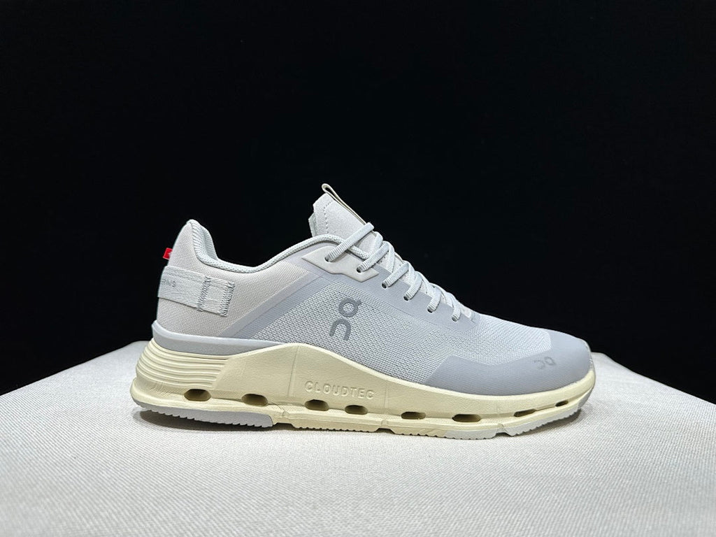 On Cloudnova Form 2 Sneakers, in Gray and Cream - product image from the listing.