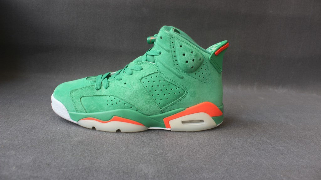 Air Jordan 6 Gatorade High-Top Sneakers in Green 384664-145 - product image from the listing.