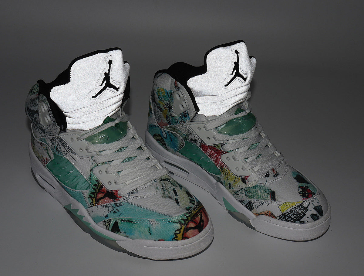 Air Jordan 34 Graffiti Basketball Shoes White Multicolor AV2405-900 - product image from the listing.